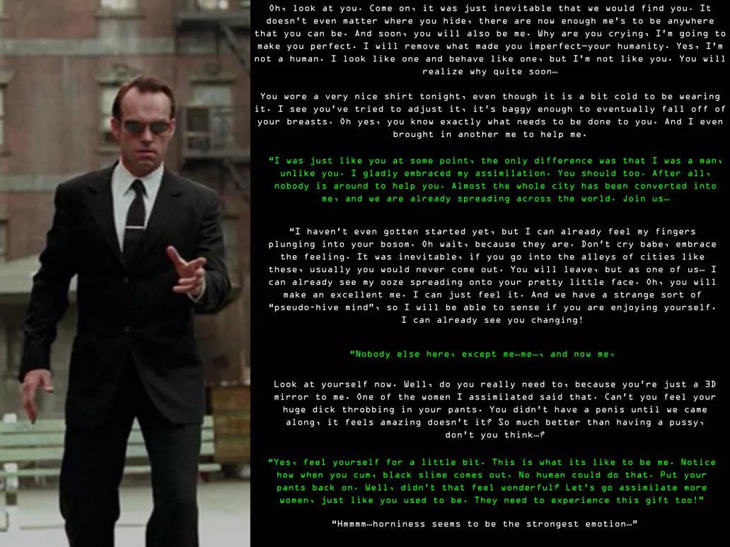 The Collective Grows Hornier (Agent Smith FTM mass twinning) by me…me…me