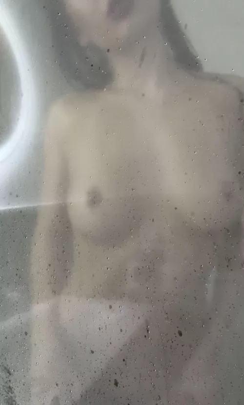 tits in the shower stall