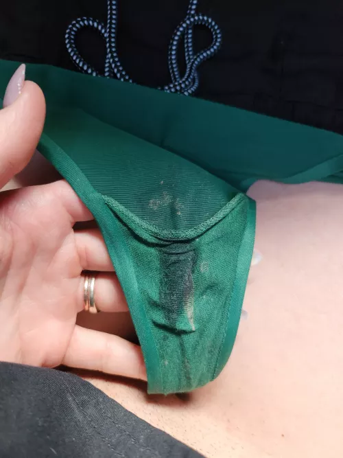 Wet spot from rubbing through my pants in my car while I was driving 