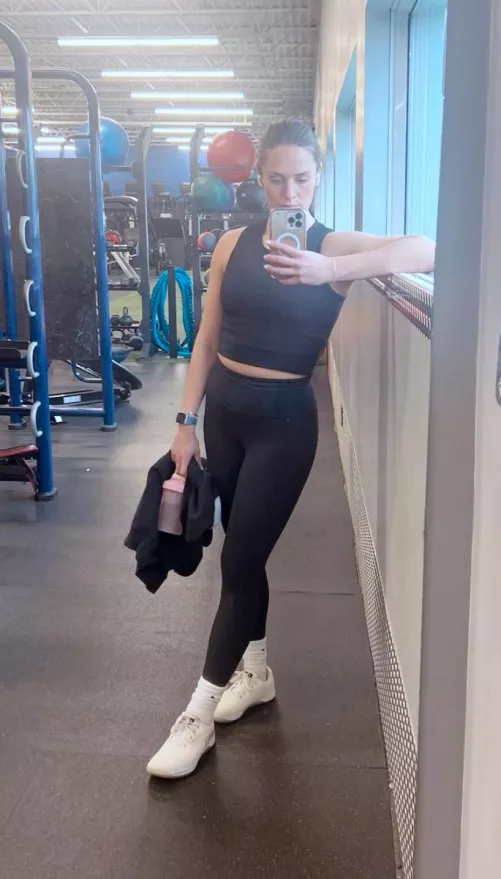 Working on her fitness