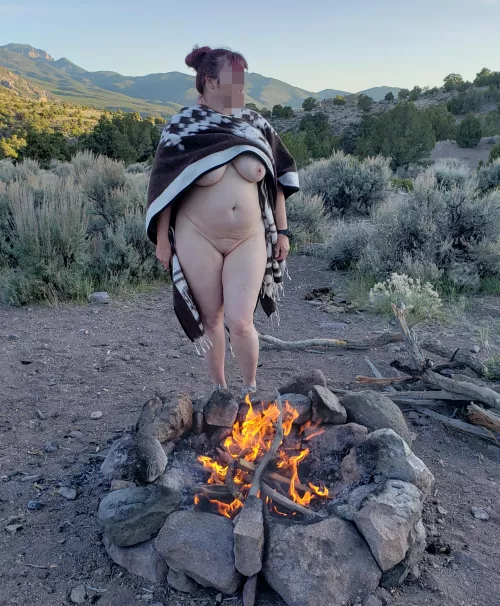 A warm fire in the high desert.