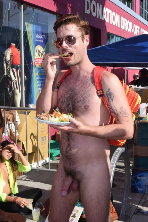 He thinks it's yummy and she thinks he's yummy.