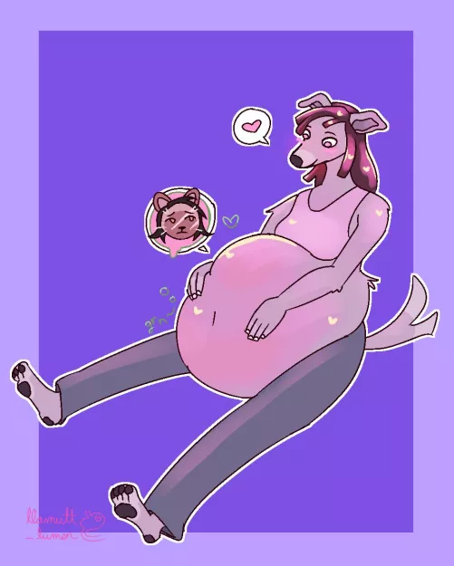 {image} Stay with me (llamutt_lumen) [furry] [F/f] [female dog pred] [semi unwilling cat prey] 