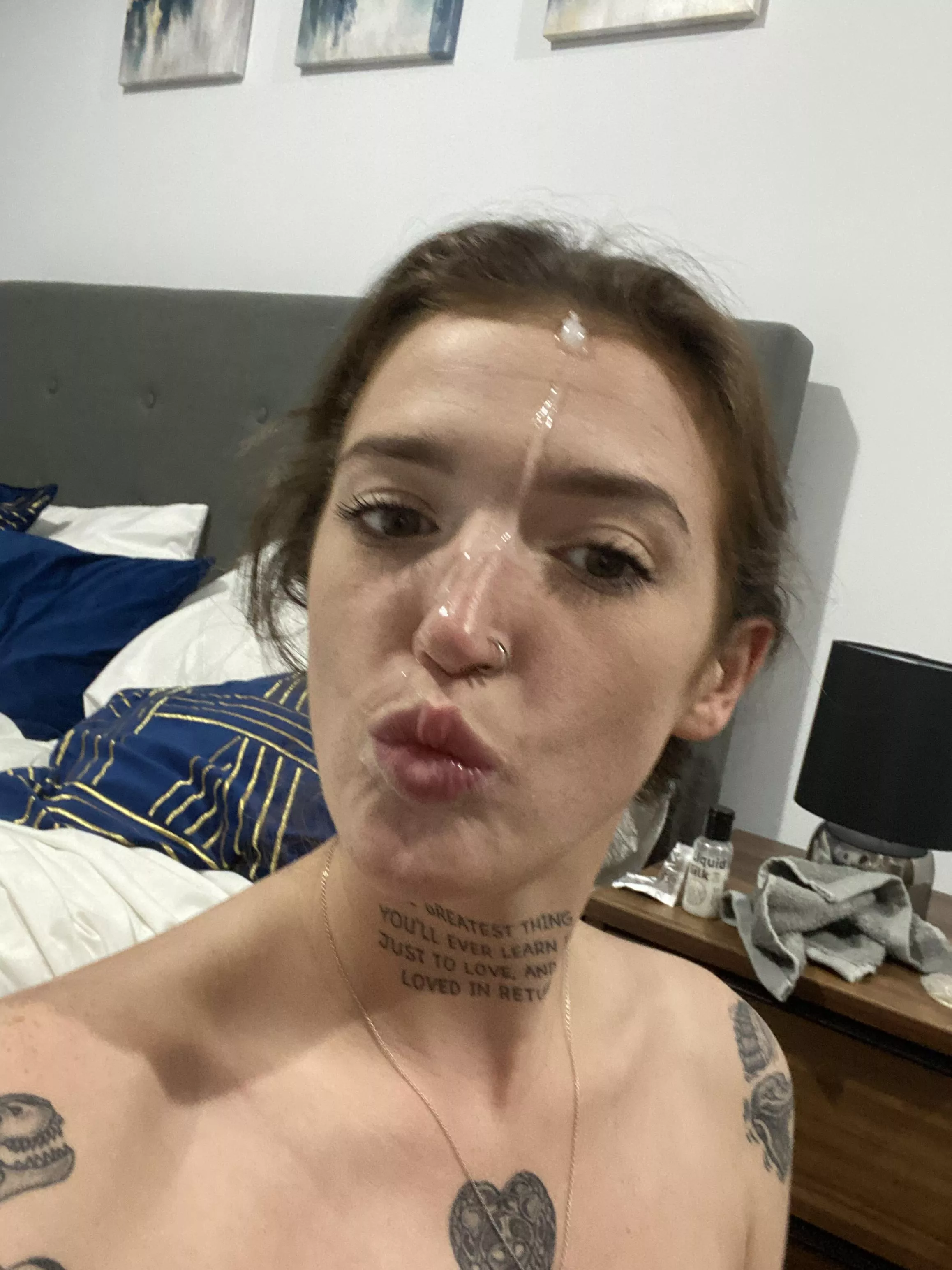 Kiss me after you cover my face?