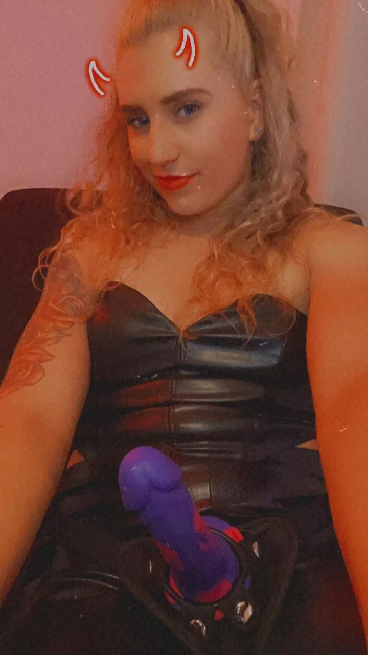 My Leather Outfit  makes the dildo even look more robust
