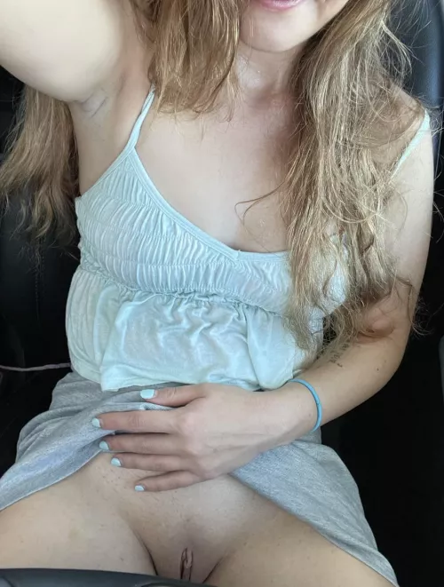 My pussy in the car