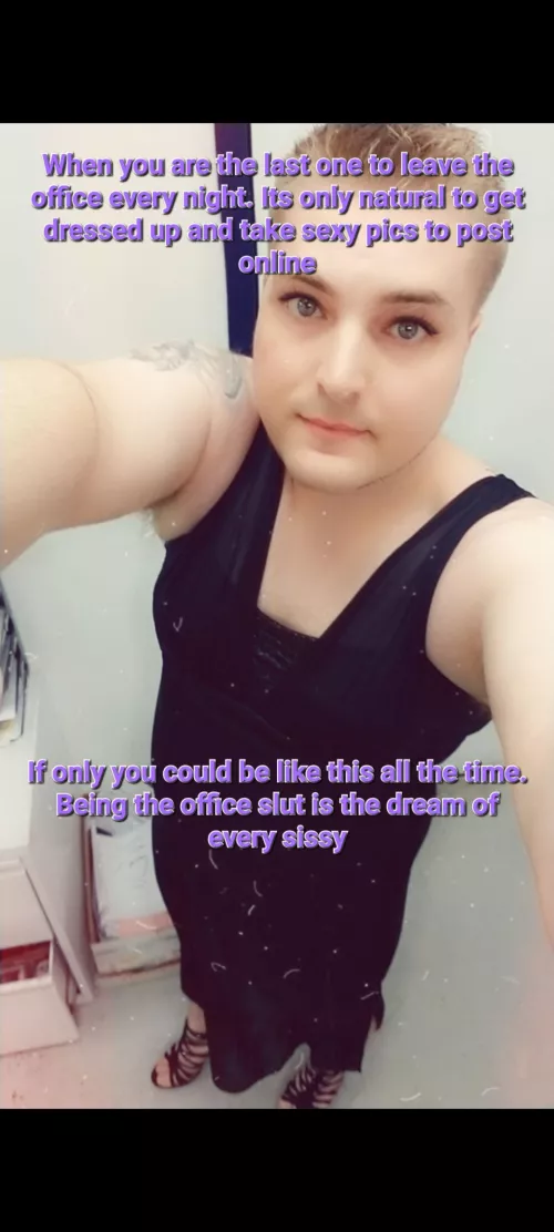 Sissy office slut is the dream job