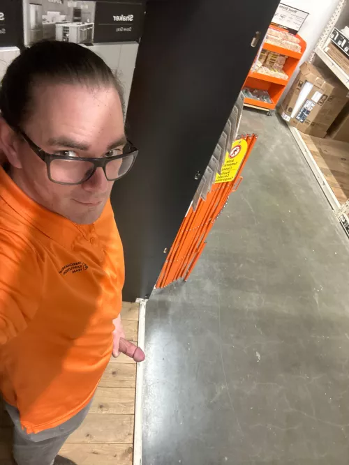 Waiting for lucky customer in the back aisles