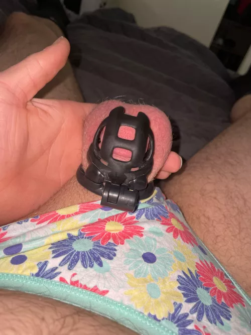 Caged in a thong