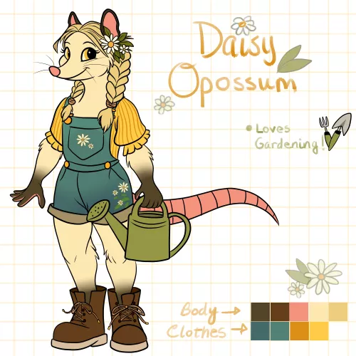 Daisy Opossum - Adoptable (Art & Design by Me!)