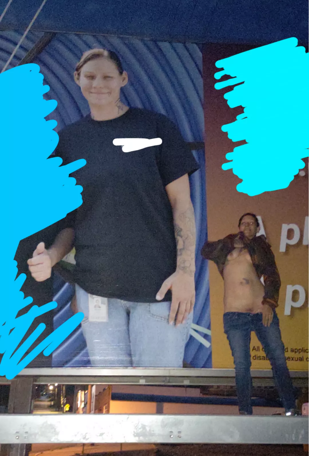 In front of a billboard I was on