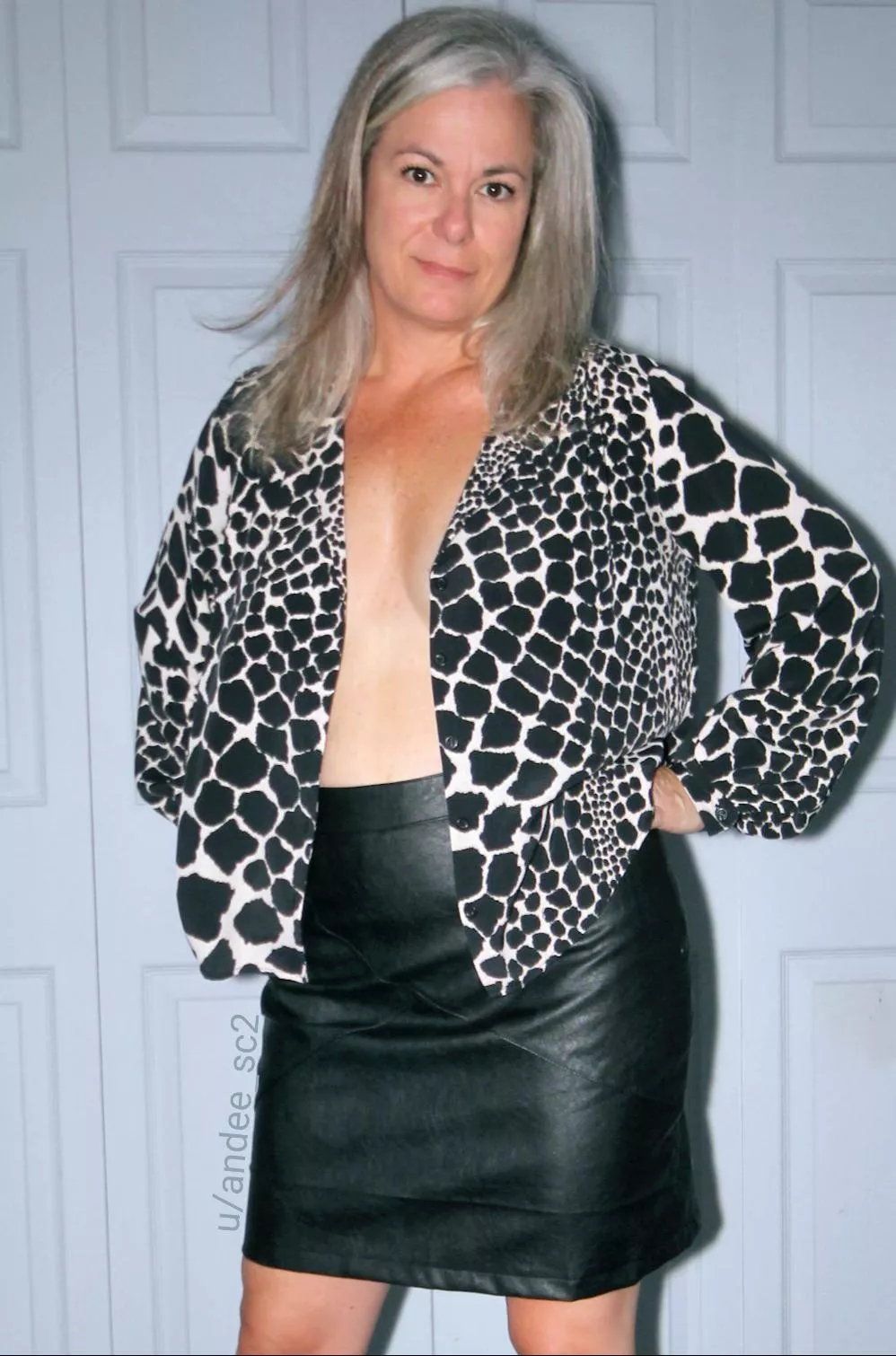 Leather pencil skirt after work