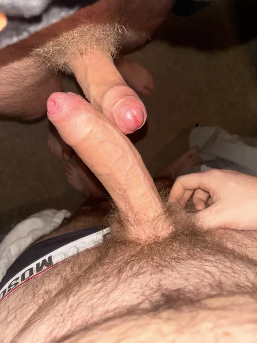 Rate my BF’s cock (he thinks it’s small, mine is 8” for comparison)