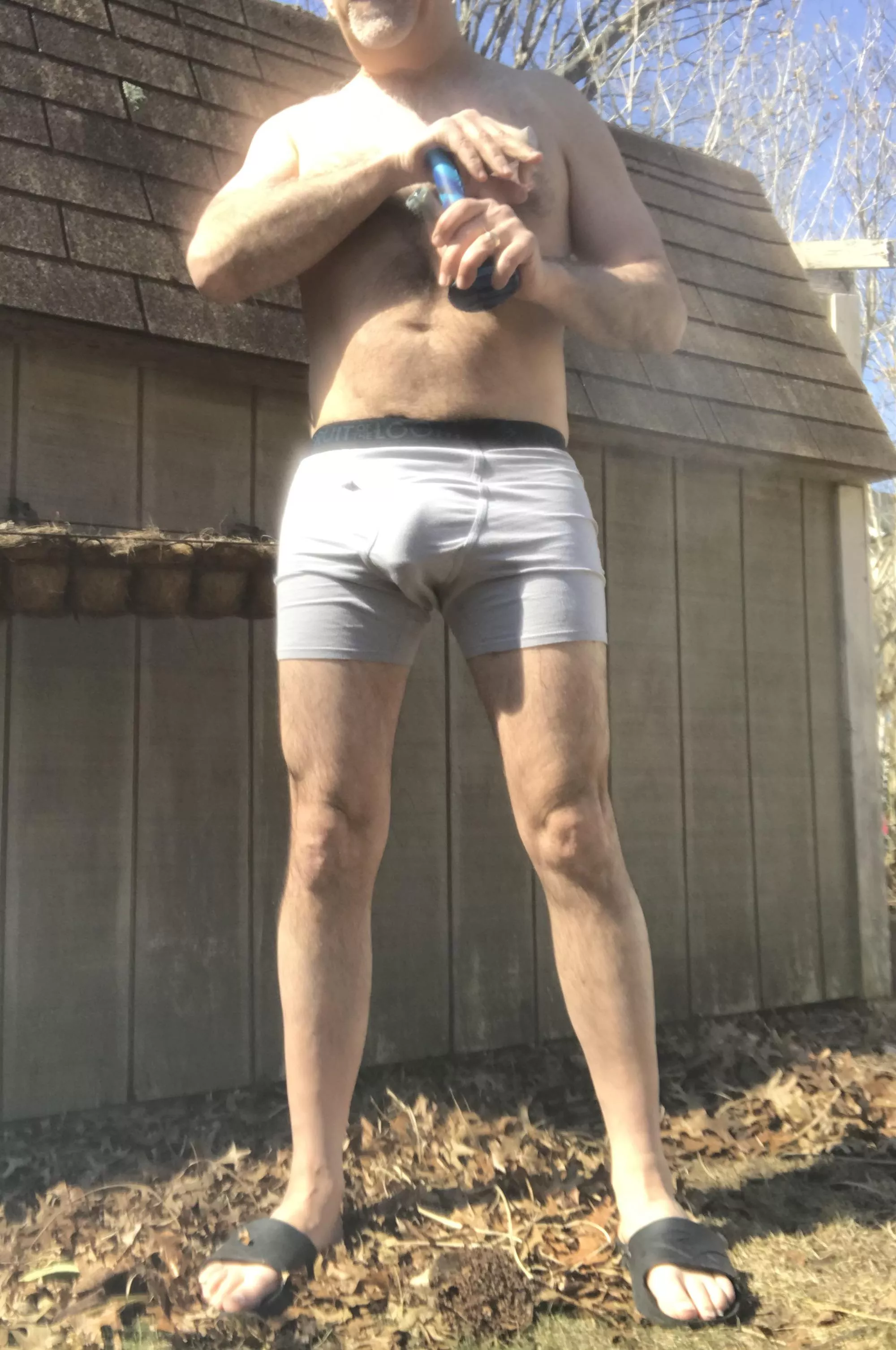 Too cold to be out here naked but getting war(m)er. Peace&Love my friends