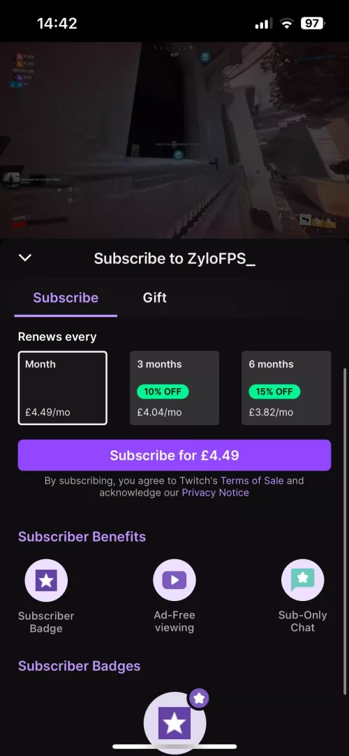 Twitch Prime Sub