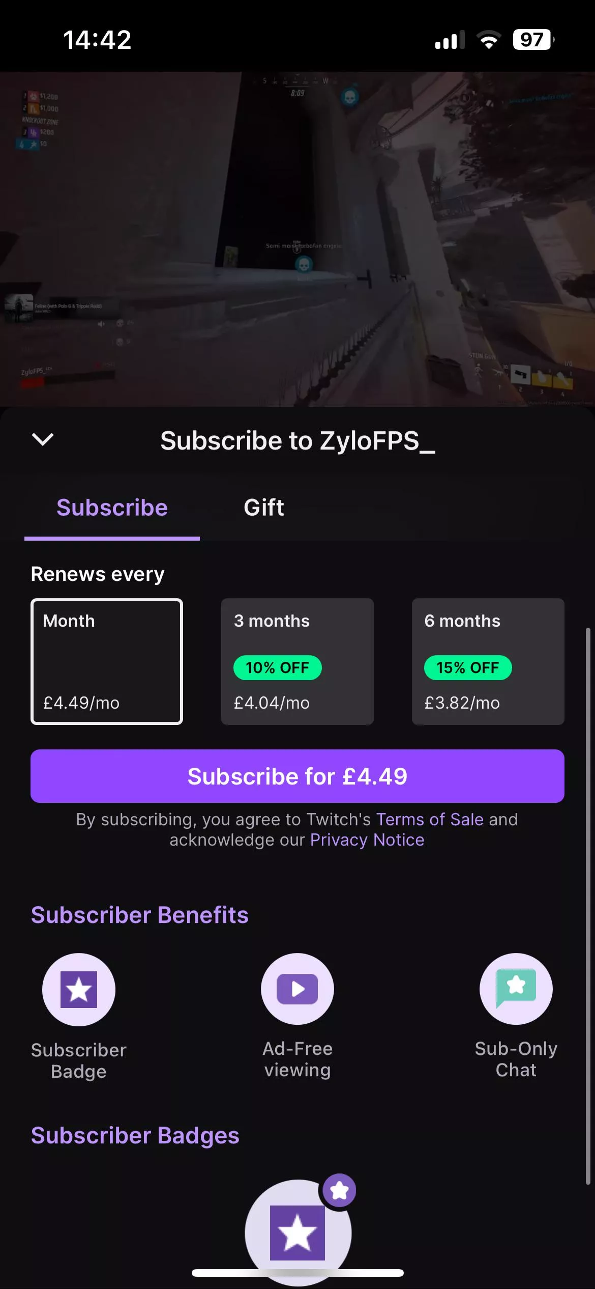 Twitch Prime Sub
