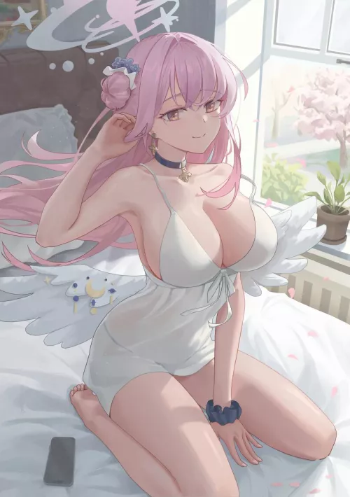 Angel waifu on the bed