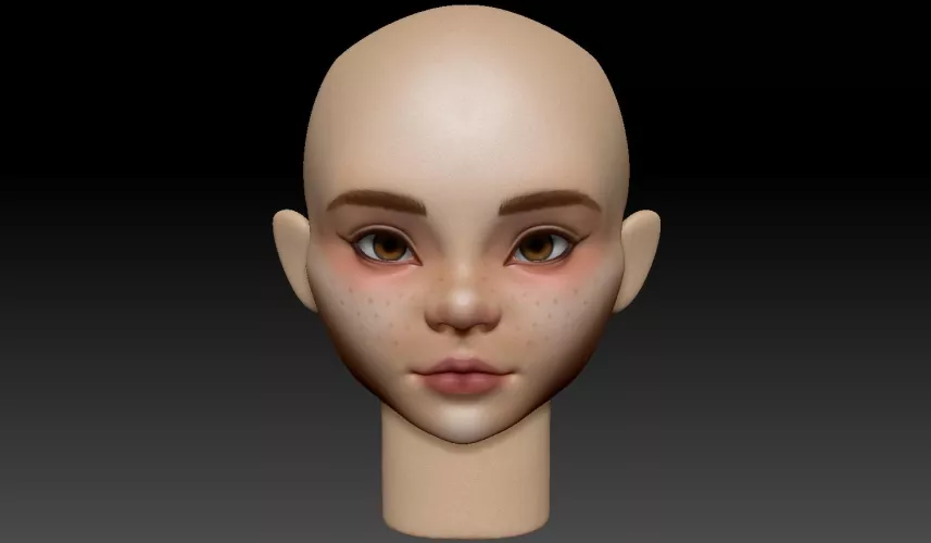 Belle Delphine doll sculpt. I might redo this from scratch since I really wanted to go anime-style with her. Plus, I don't really think it looks like her, more like just some generic e-girl.