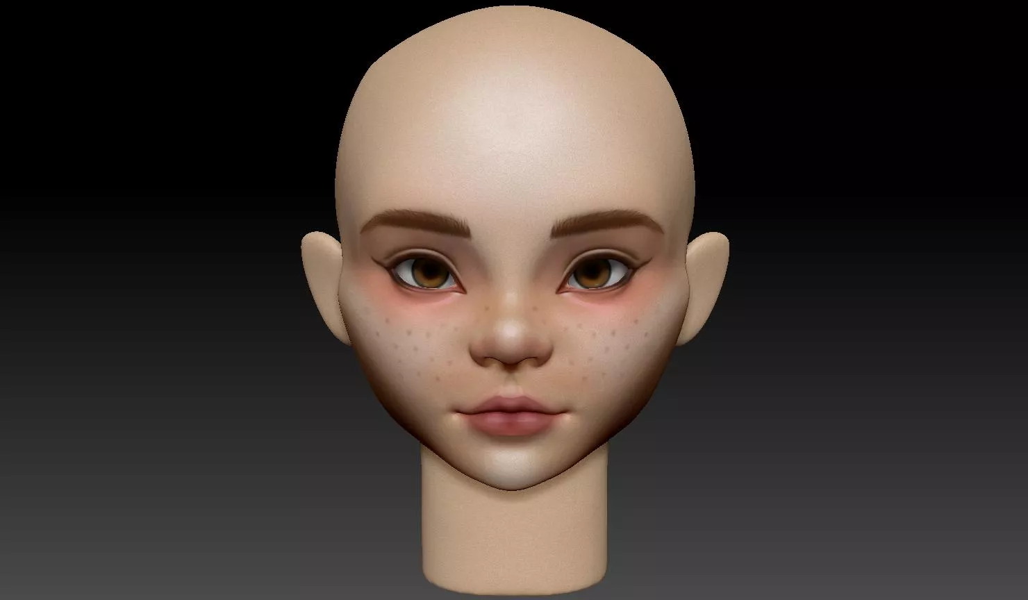 Belle Delphine doll sculpt. I might redo this from scratch since I really wanted to go anime-style with her. Plus, I don't really think it looks like her, more like just some generic e-girl.