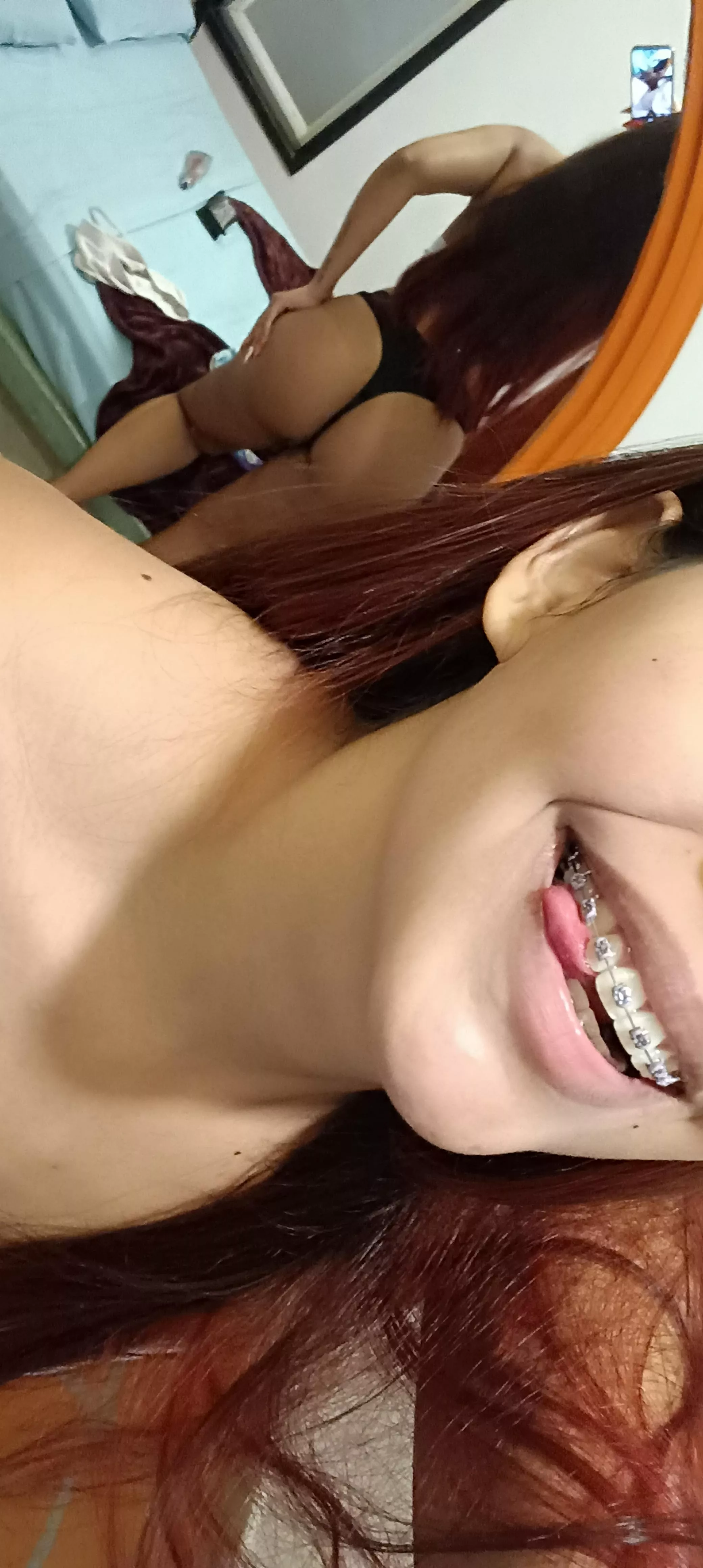 braces and a big butt, I want a spanking.