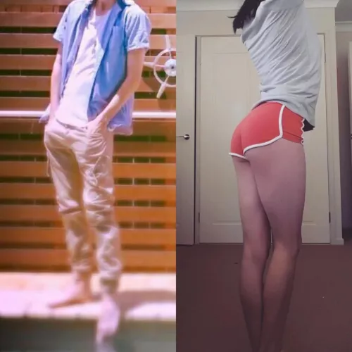 Dad thinks I'm a normal guy that goes to parties for the girls. But instead I'm getting double teamed by 2 men dressed as a girl. You think he knows?