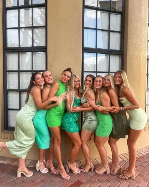 Dressed up on the sidewalk