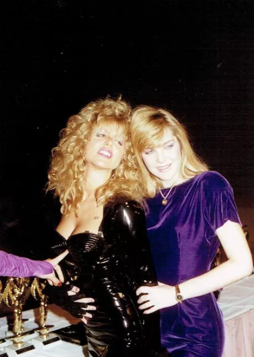 Happy 68th birthday to Sharon Kane, shown here with the late, great Megan Leigh in a quite glamourous photo from the late 1980s!