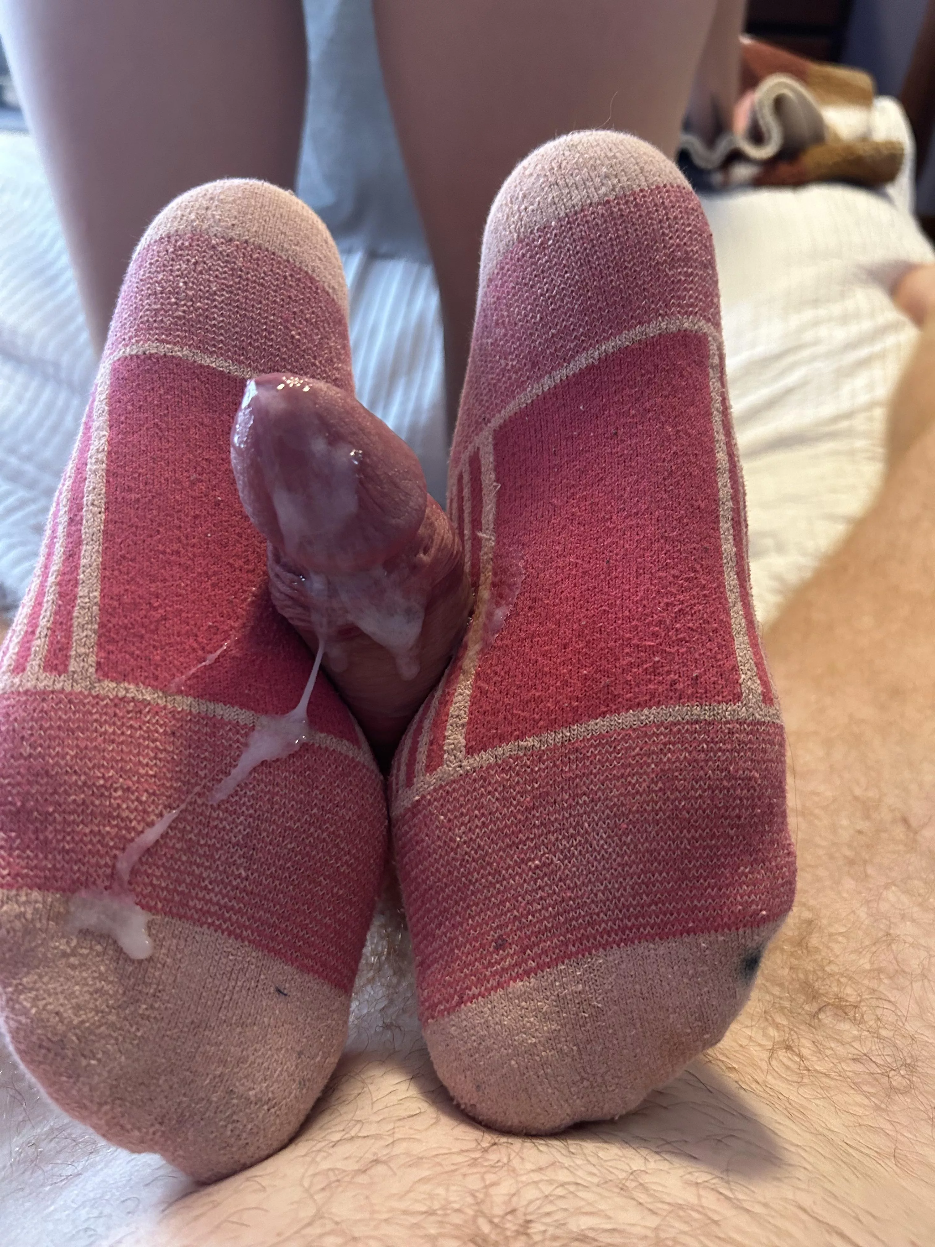 he [M] made a huge cumshot on my [F] pink socks