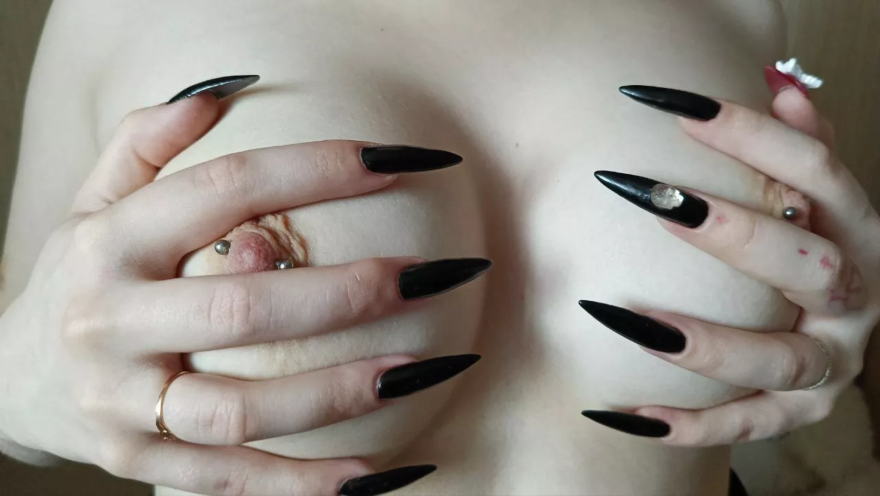 I hope you like pierced tits, because I'd definitely like your cum on them