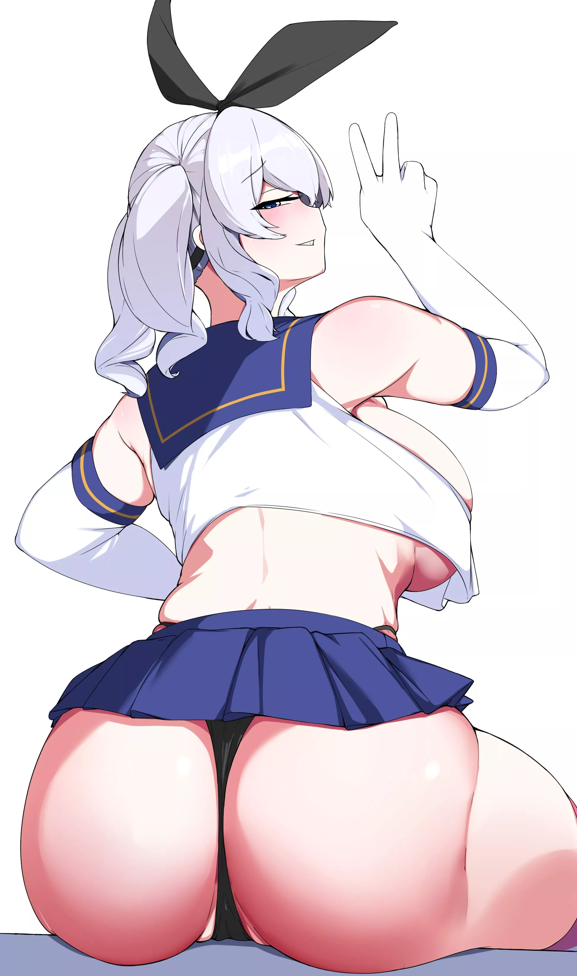 Kashima in Shimakaze cosplay's fat butt