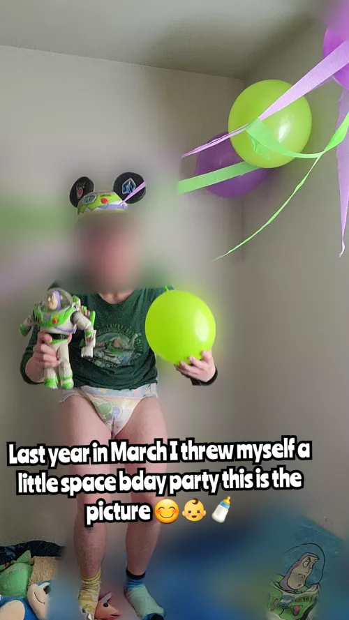 Last year I threw myself a Buzz Lightyear birthday party in my room 😊, anyone else do this kind of thing ? This year I'm doing it again but bluey themed 😁👶🏻🍼!
