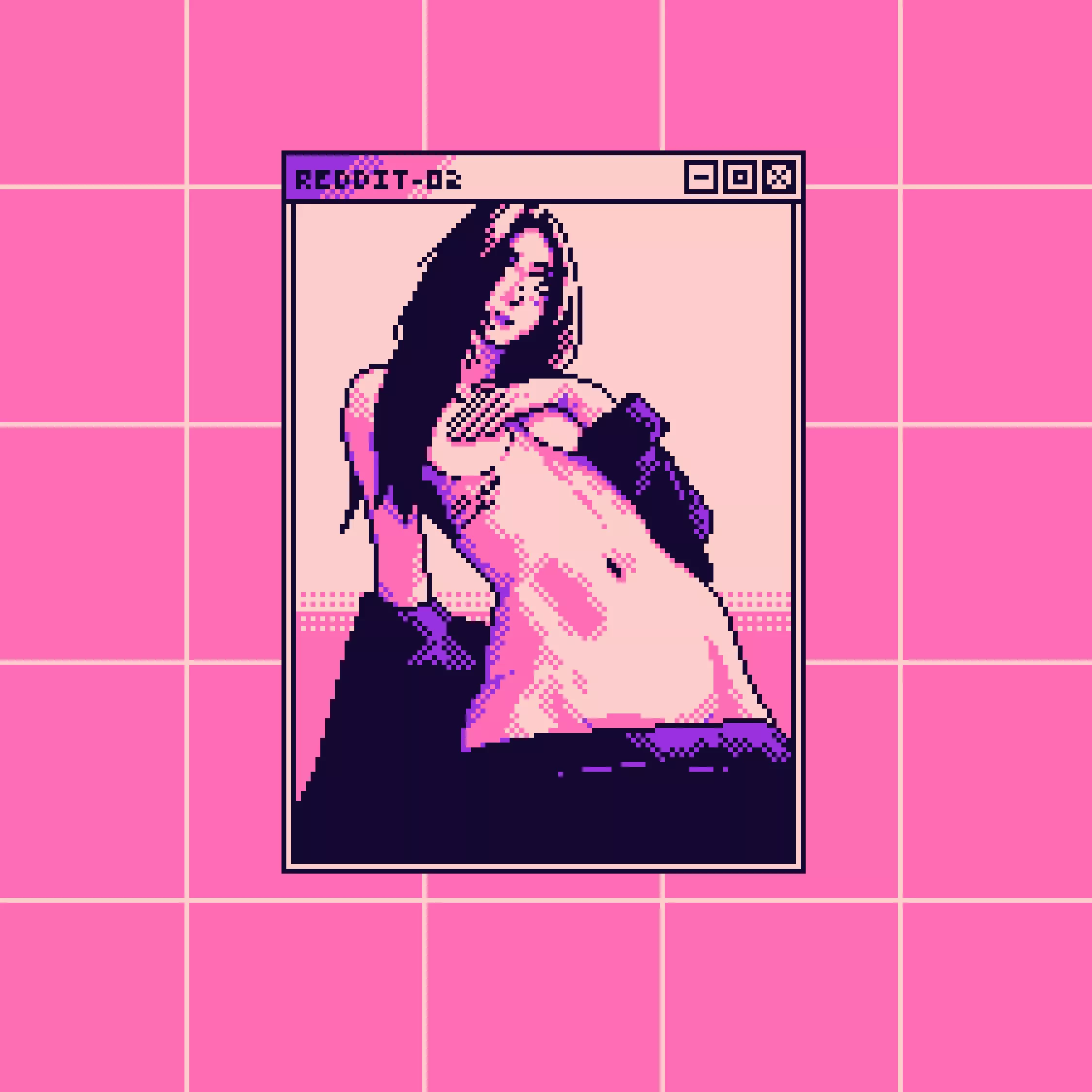 Pixelart version of a girl from reddit
