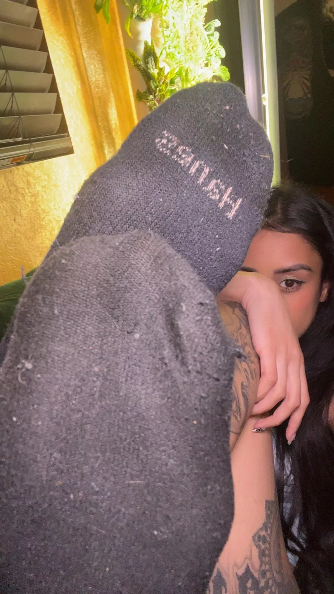 Take them off with your teeth, beta.