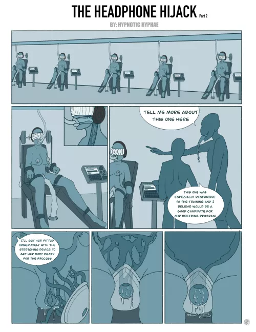 The Headphone Hijack Part Two [Hypnotic Hyphae] [OC] [dronification] [breeding] [alien] [tech] [stretching]