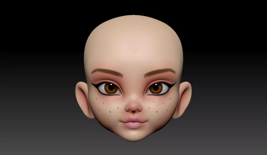 Anime E-Girl Doll Head Sculpt