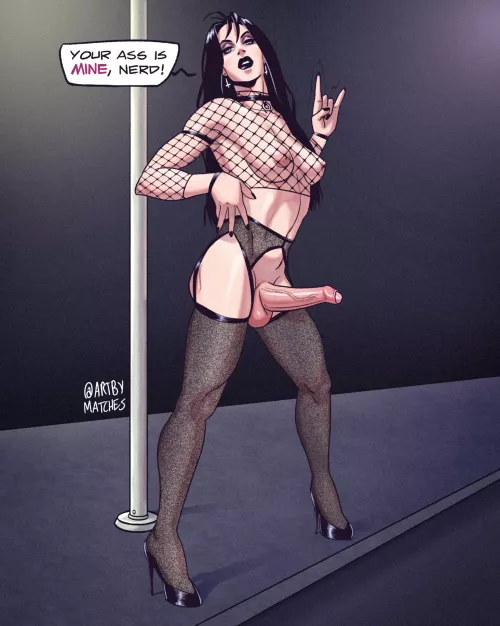 Goth rocker stripper drawn by me