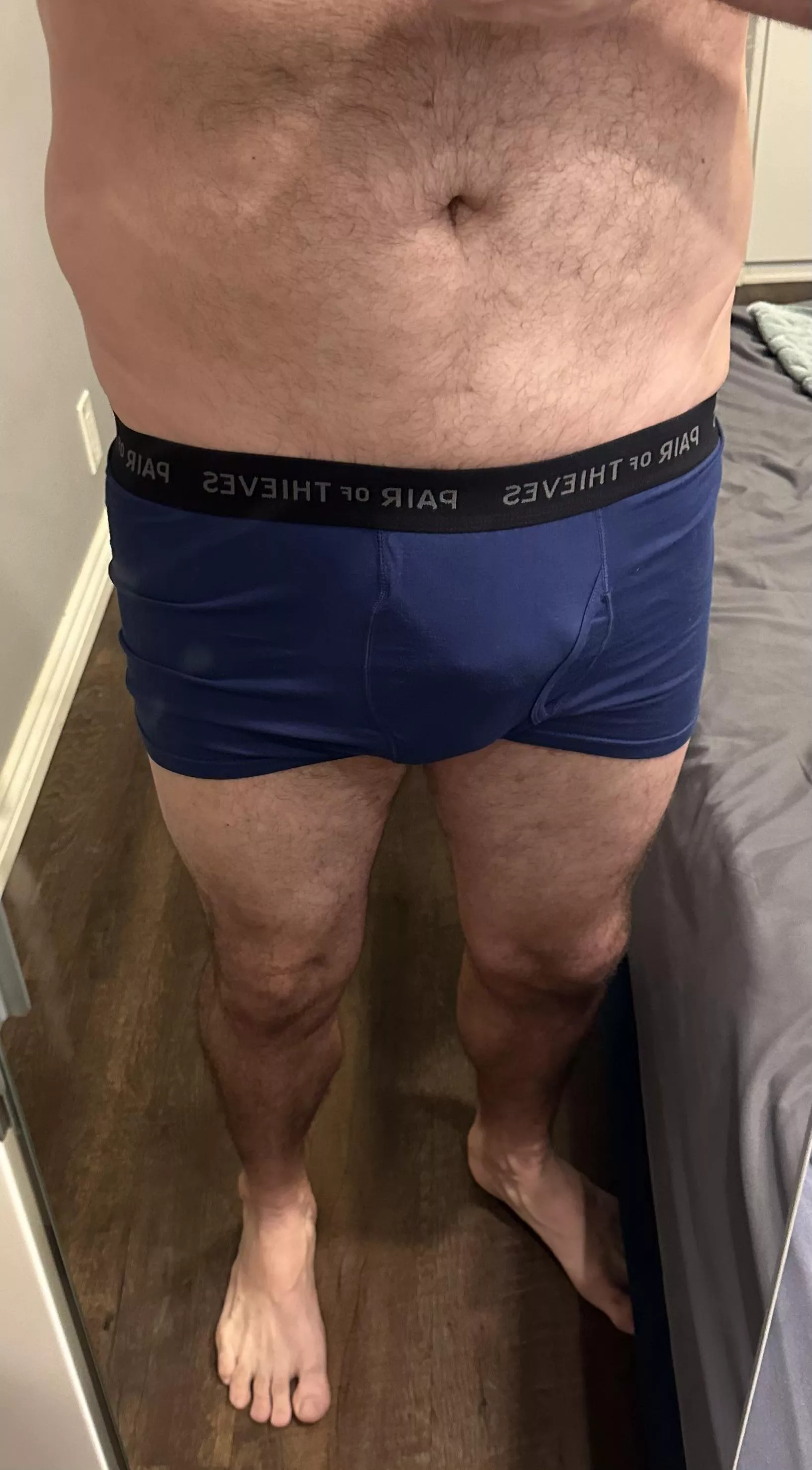 I normally don’t wear trunks since I always have on boxer briefs. What do you think?