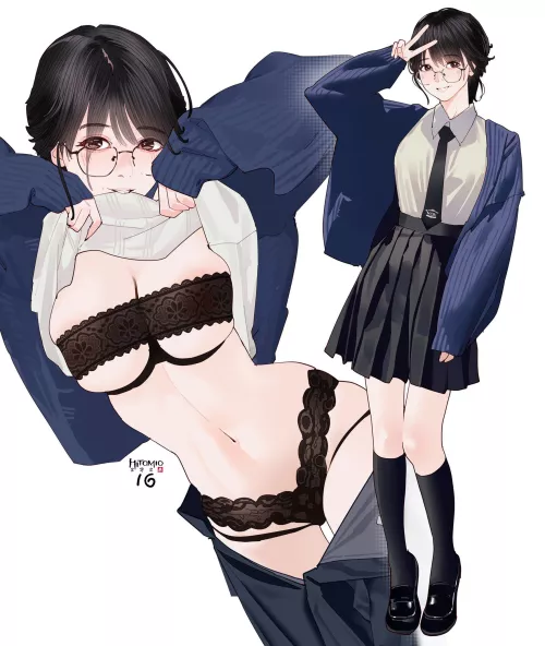 Innocent and Shy Student Wearing Lewd Lingerie Underneath 