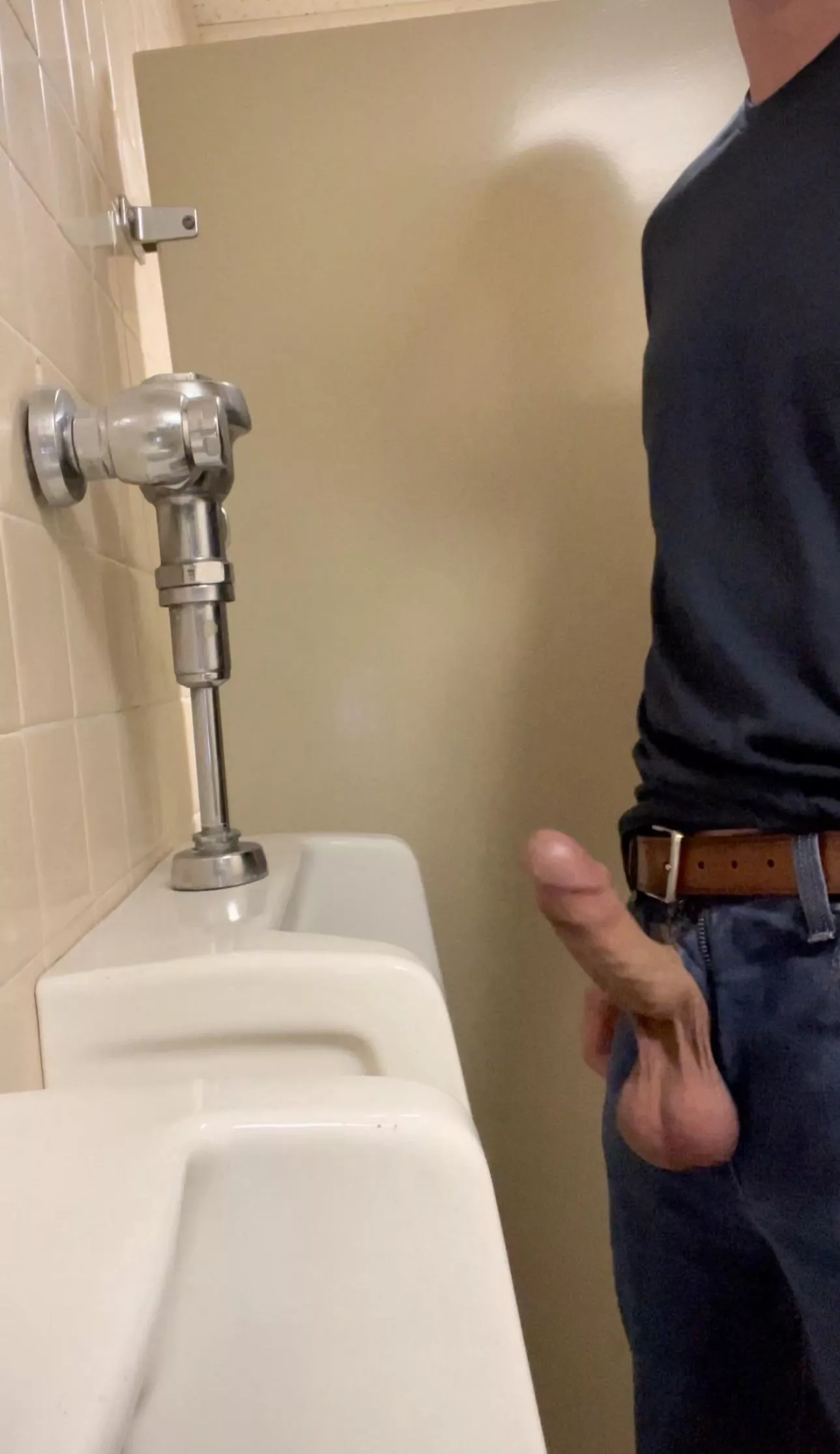 Rock hard at the urinal