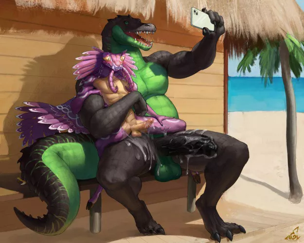 Selfie on the beach (art by tagonkrat)