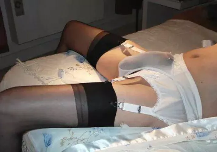 Stockings and panty bulge 