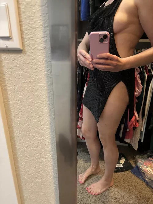 Trying on dresses for your husband…