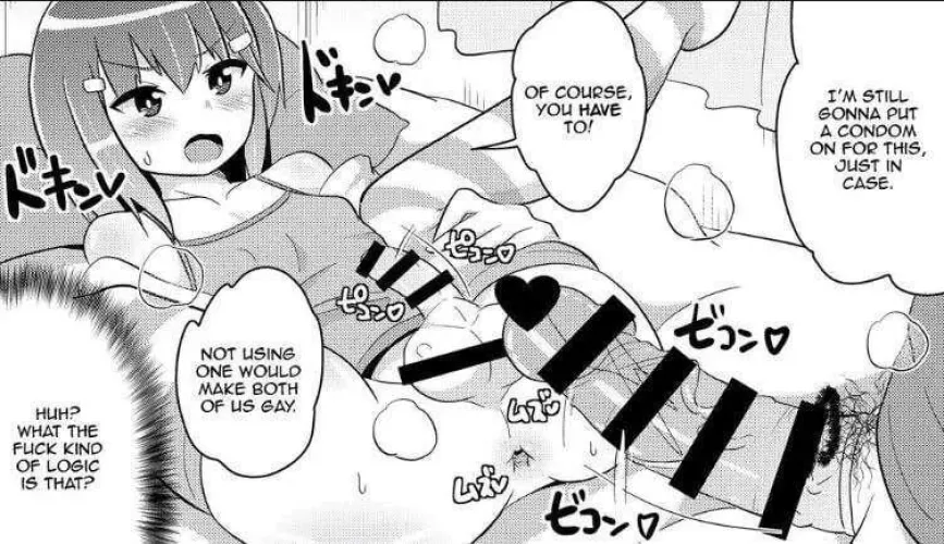 Using a condom makes it not gay right..?