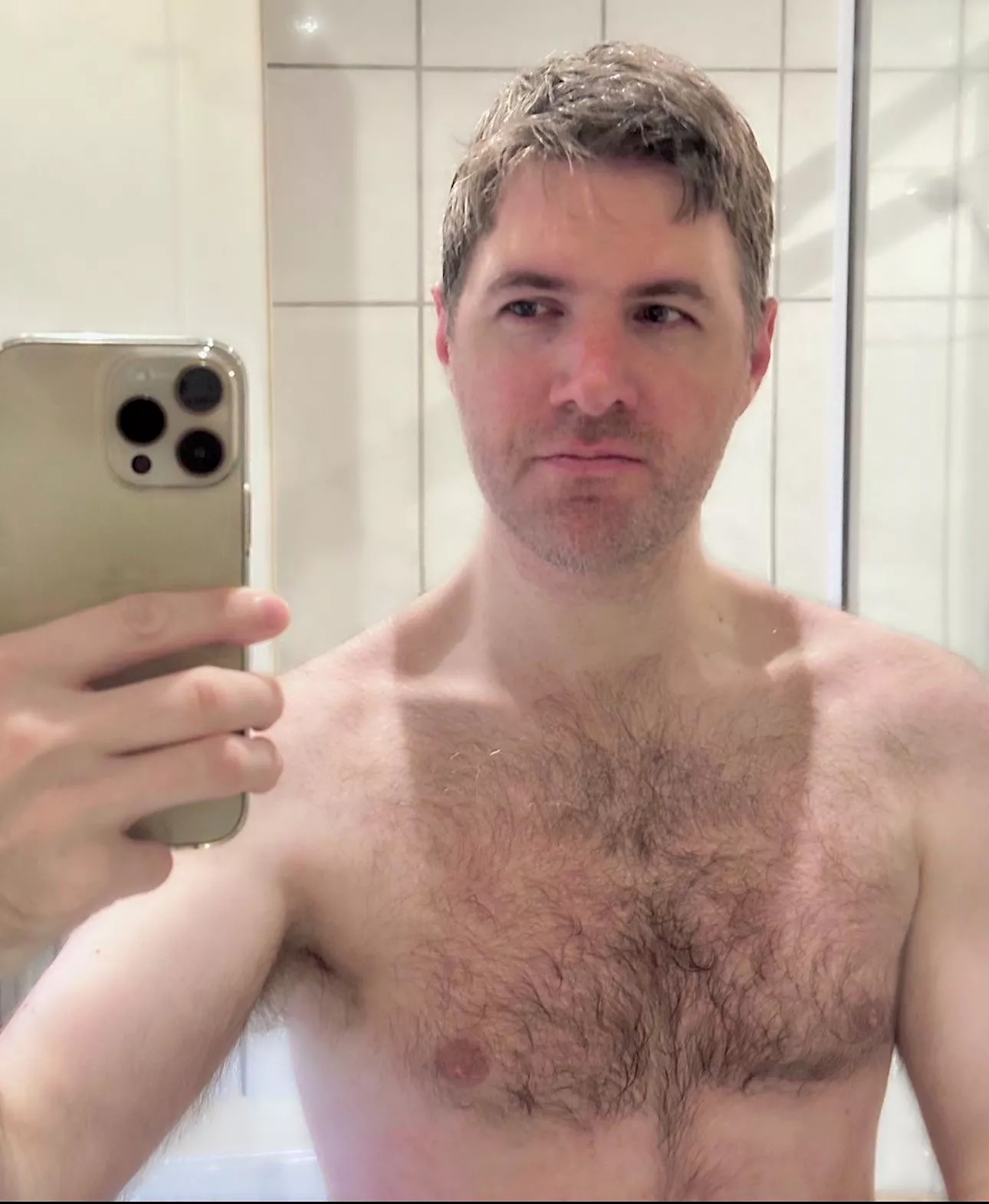 Bathroom selfie post showering Bathroom selfie post showering