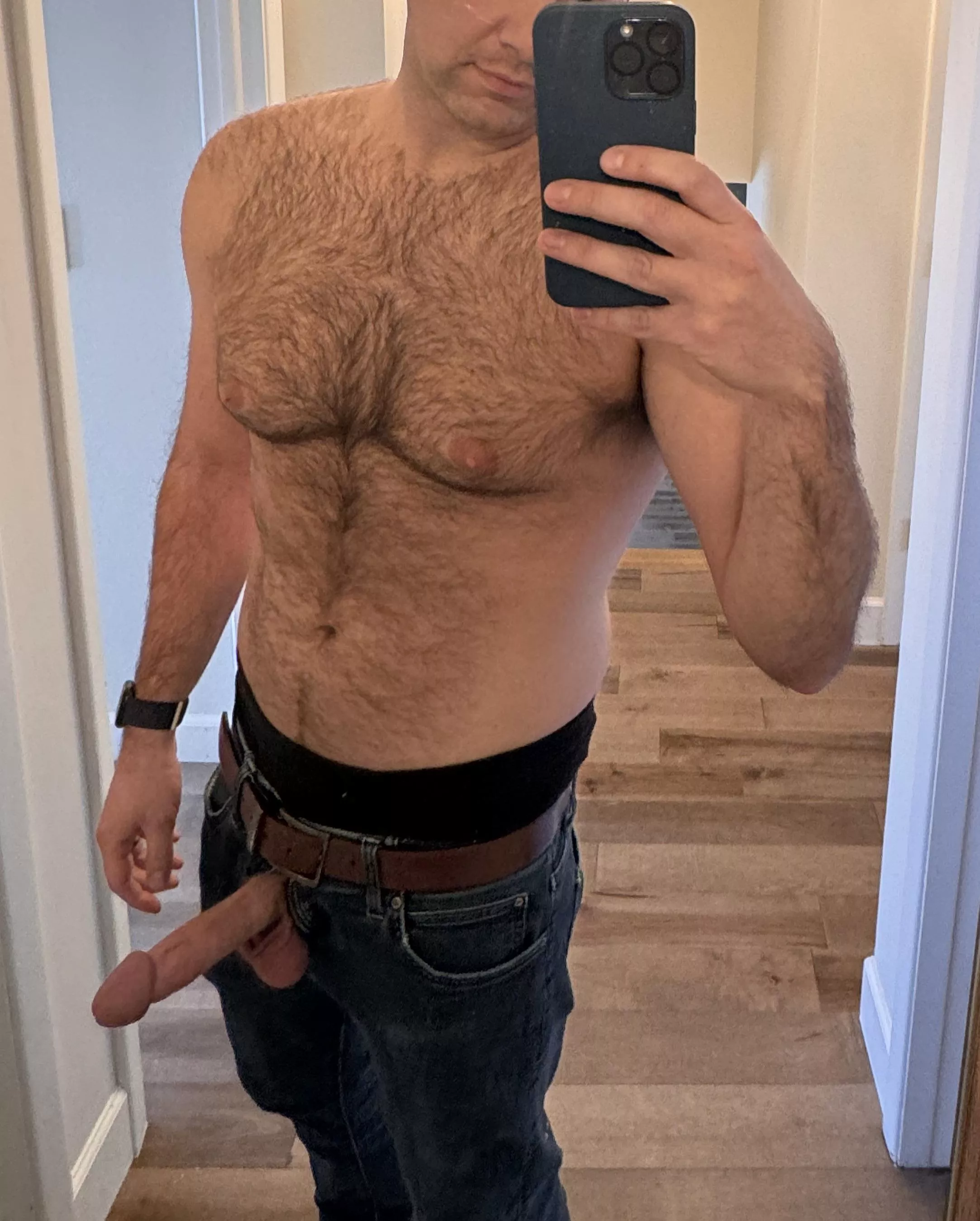Do these jeans make my cock look big? 