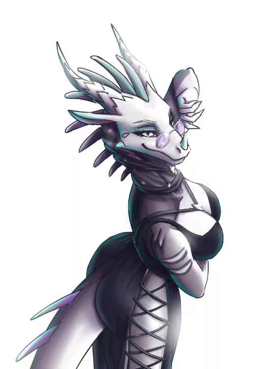 Dragon in black dress [F] (my art)