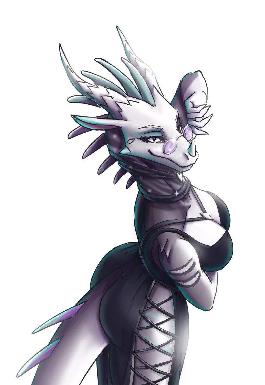Dragon in black dress [F] (my art)