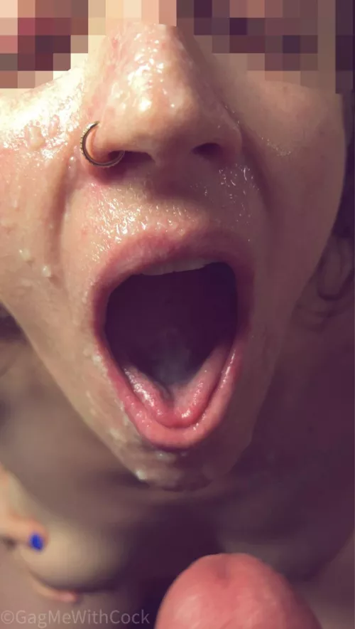 Face covered and waiting for more to eat