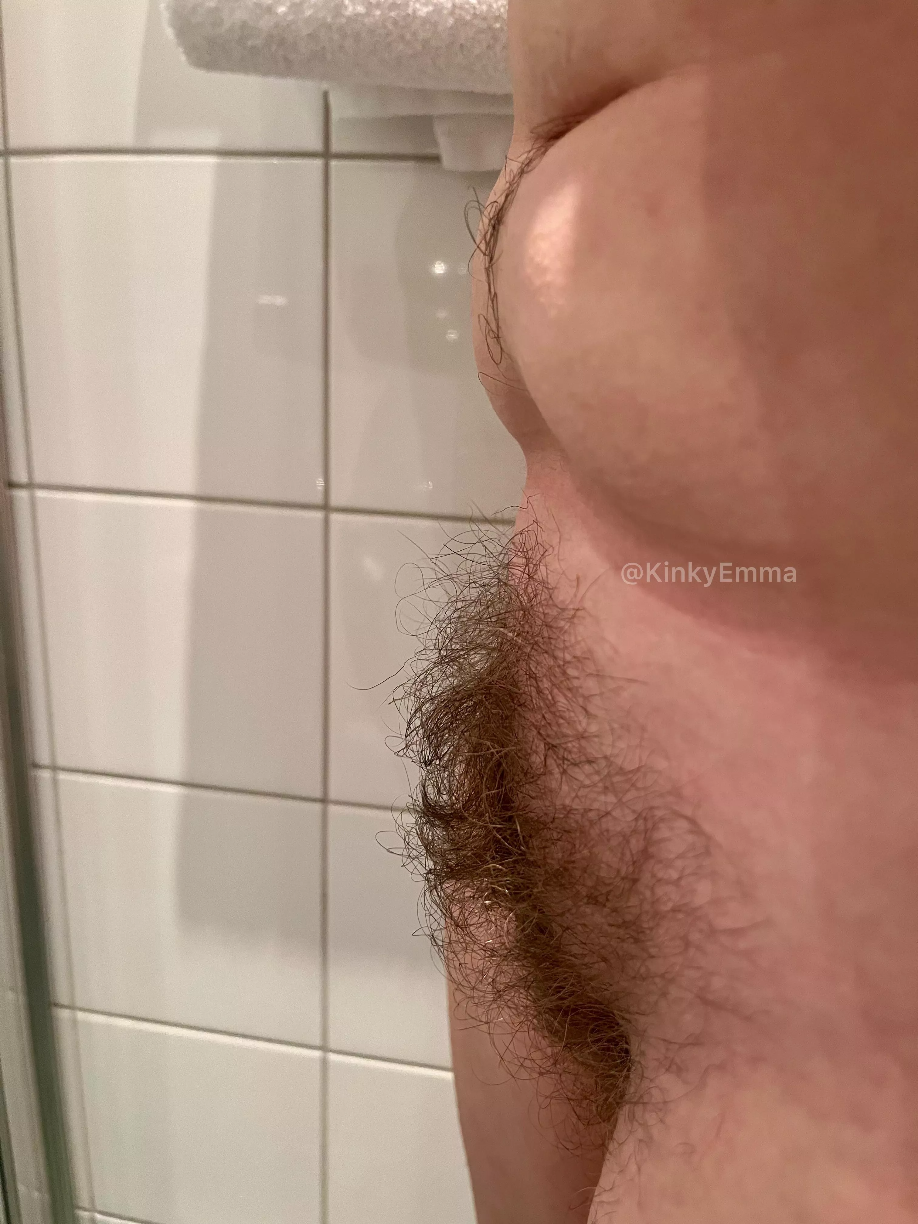 Follow my happy trail down to my big bush 