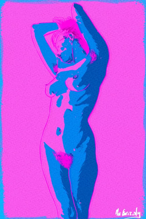 Hairy Girl Series N°010. Art by Me. Digital (mixed-media)